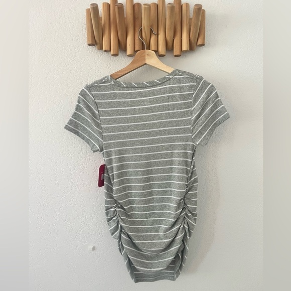 Isabel Maternity T Shirt Grey Striped Small - Picture 4 of 4